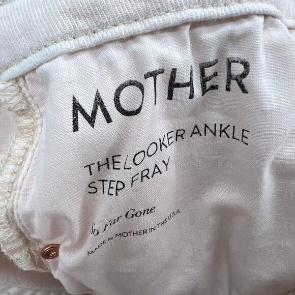 Mother The Looker Ankle Step Fray Jeans in Pink Lemonade Women's 27 Easter - Picture 8 of 12